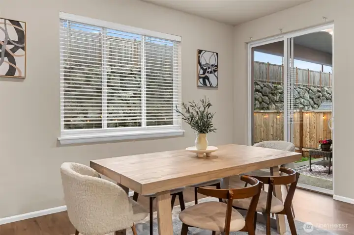 Easy access to the patio and back yard.