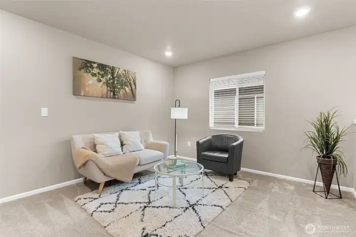 At the top of the landing of the 2nd story.