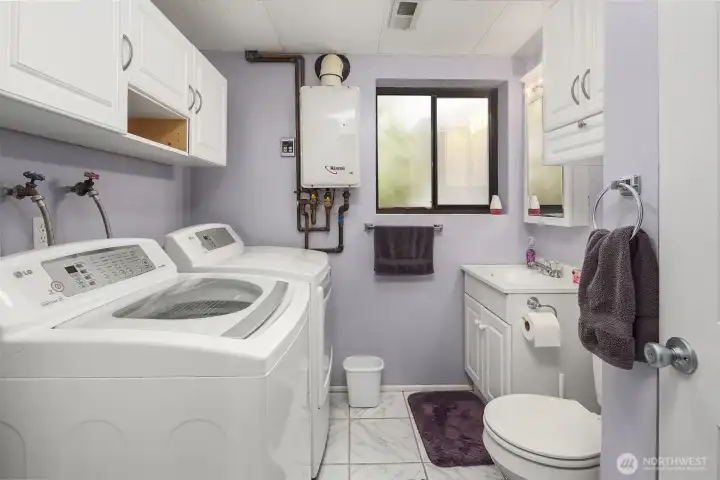 Basement laundry and 3/4 bathroom