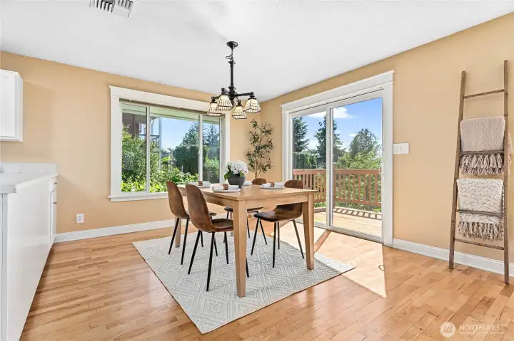 Dining area off of expansive deck