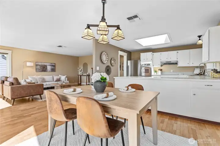 Dining area is conveniently located just off the light and bright kitchen