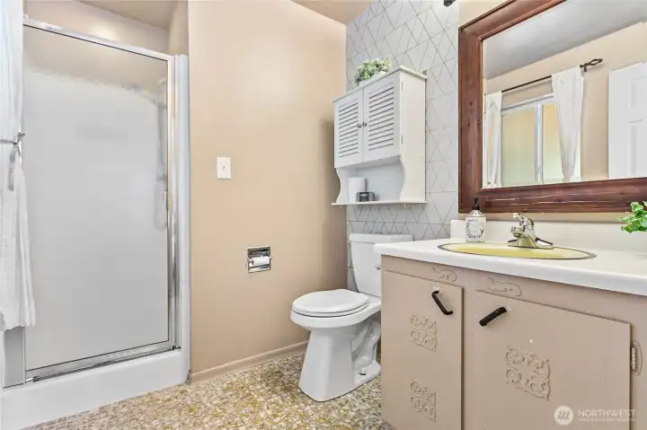 En suite with walk in shower