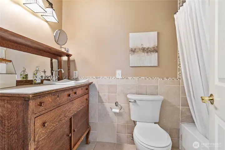 Main floor bathroom with a vintage charming touch