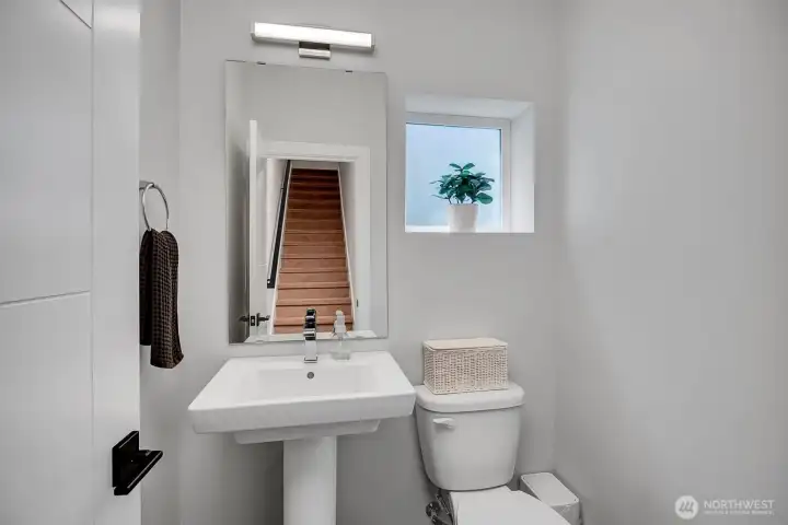 Main level powder bathroom