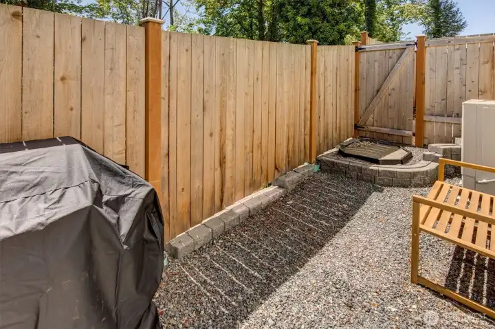 Fenced back yard