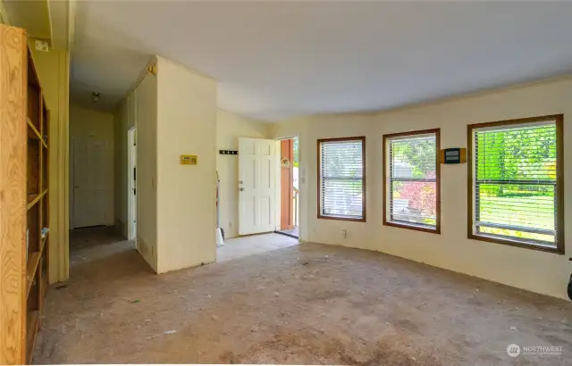 The entry way into the bright, naturally lit living room.