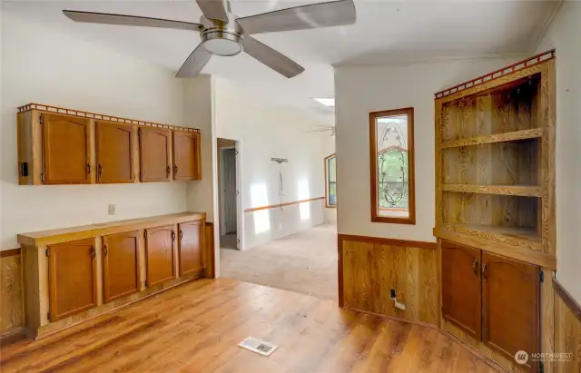 Looking into the family room entry near the primary bedroom.