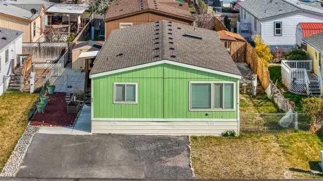 Well-maintained double wide with three bedrooms and two bathrooms in a quiet neighborhood.