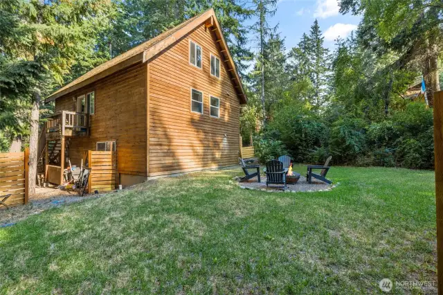 A great amount of mature growth evergreens providing a boundry between you and your neighbors.  The feeling of seclusion and intimate space achieved.