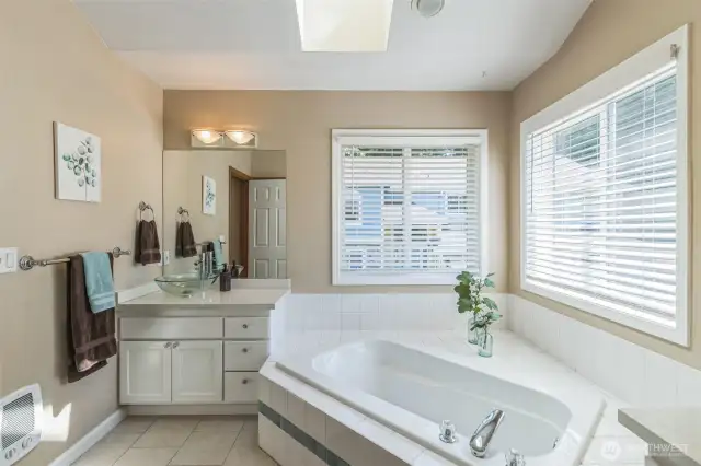 Soak away your busy day, and enjoy the two separate basins.