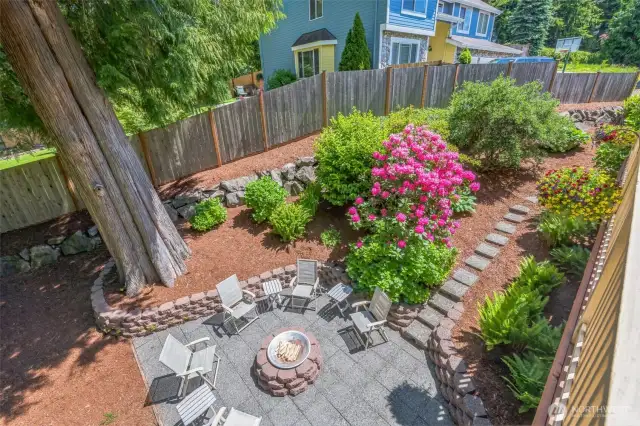 The yard is nearly fully fenced.  Additional of some gates and small areas would make it perfect for pets and small children.