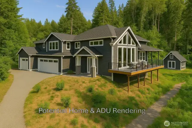 An AI rendering of what a home and ADU could look like based on the property.