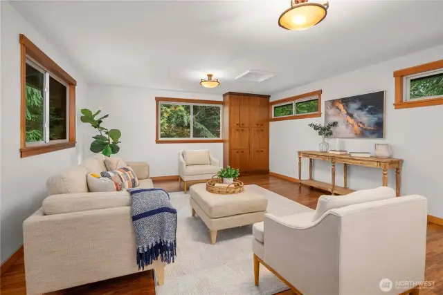 Bonus room with built in cabinet.