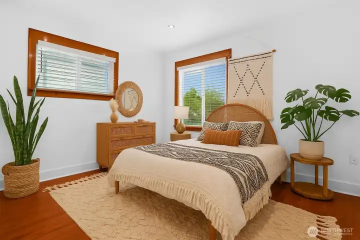 Bedroom virtually staged.