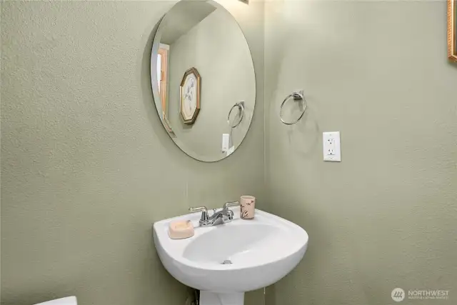Powder room on lower level