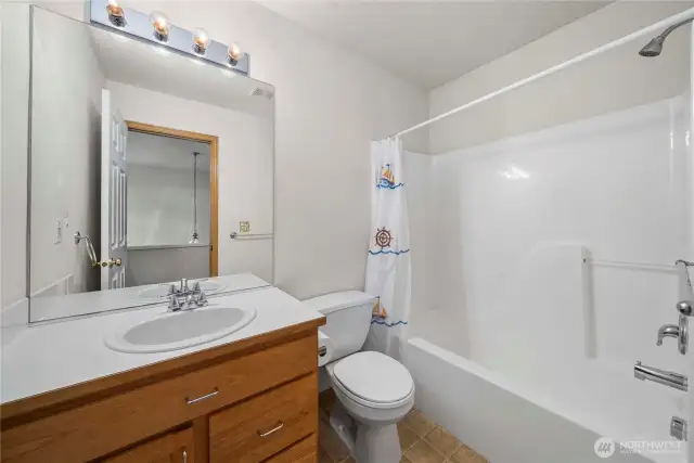 Full bath on upper level