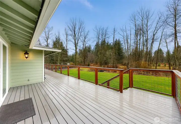 Brand new deck off the main living space, Trex decking for easy care and a lifetime of enjoyment!