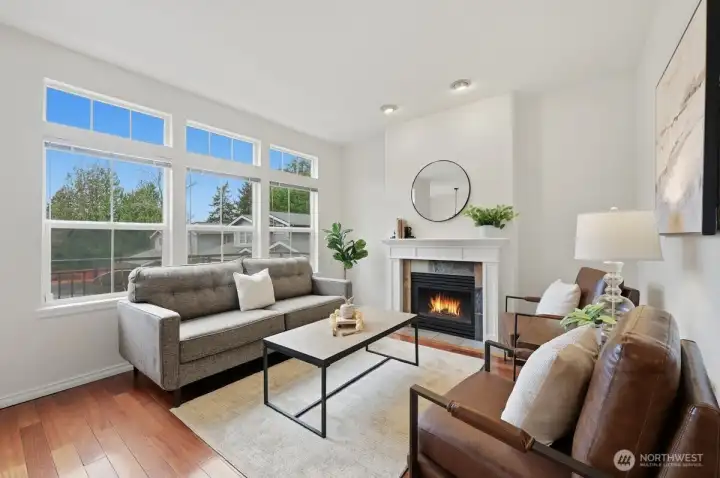 Living room on main level, up the stairs from the front entrance