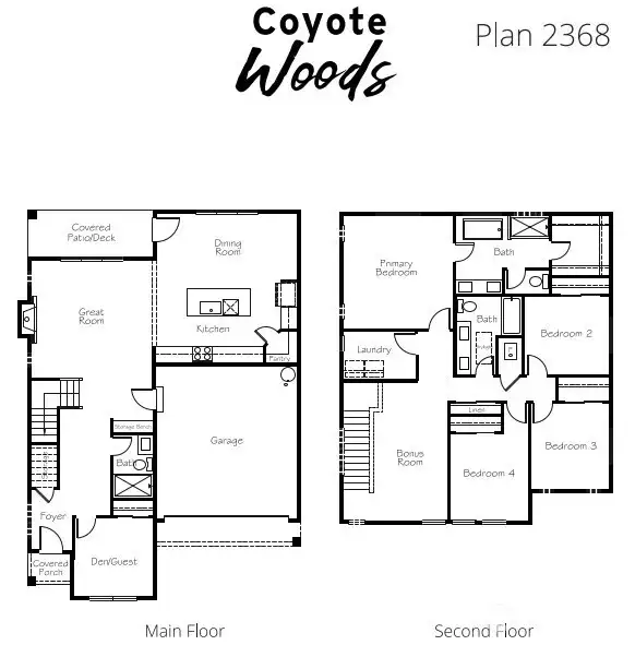Plan 2368 floorplan rendering. Details may not be exact