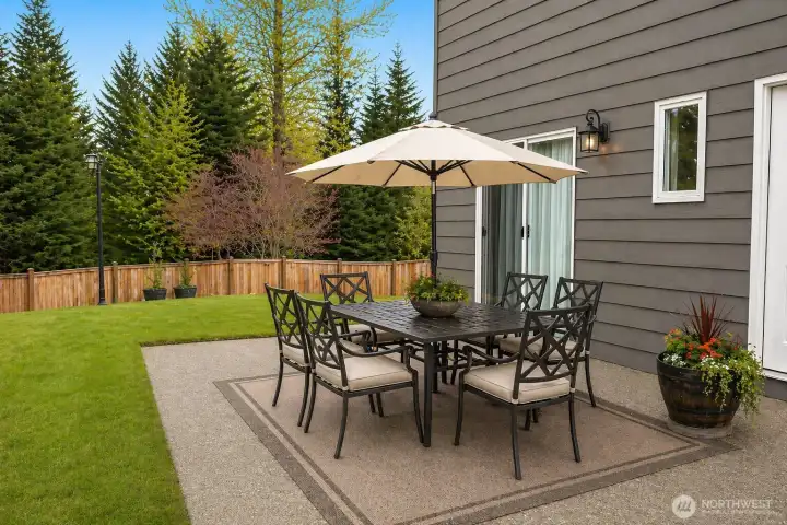 Virtually staged patio area
