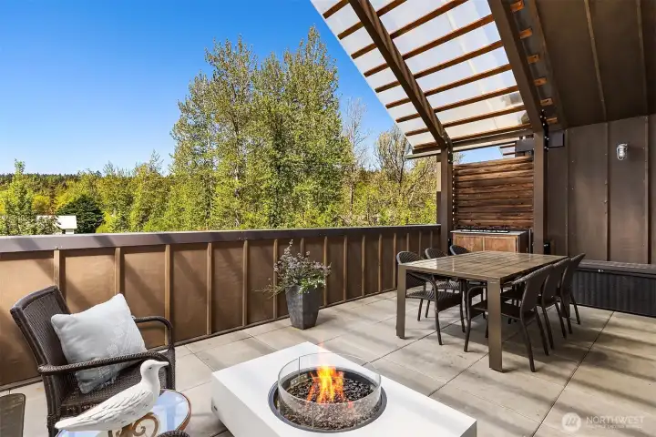 Seating area with fire pit