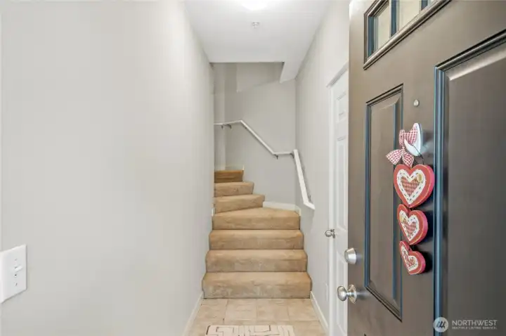 up the stairs opens up to living space