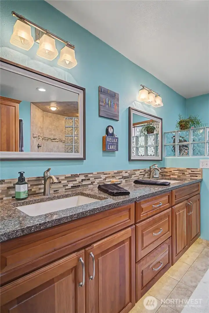 Primary bath with heated floors