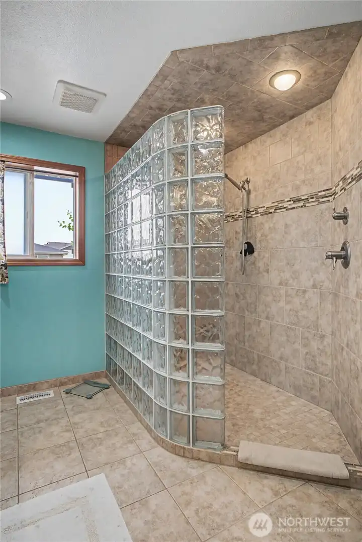 Primary walk-in shower