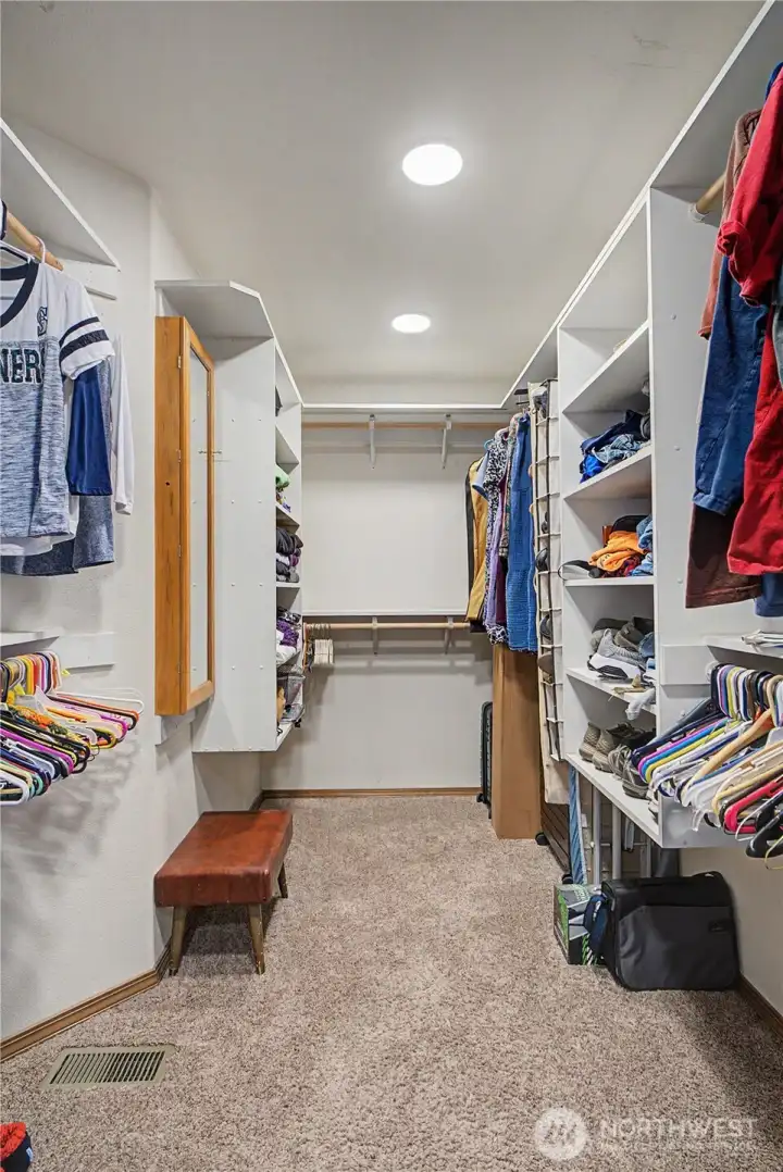 Primary walk in closet