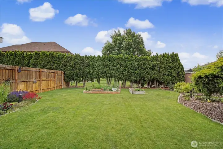 Raised garden bed area