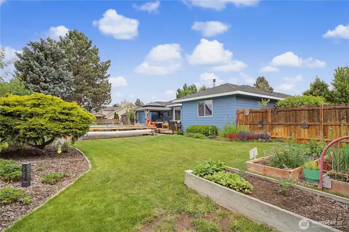 Raised garden bed area