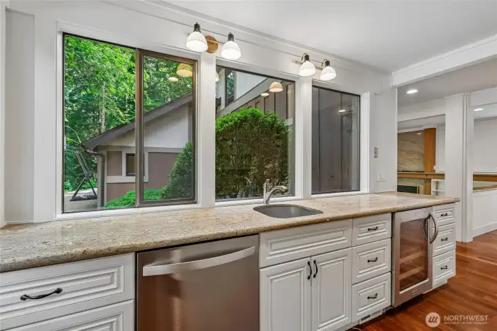 Family Room Butler Pantry. Light and Bright  and fit to entertain the Kids or Wine Parties!