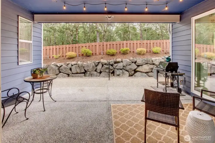 ~serene private covered patio for year round enjoyment