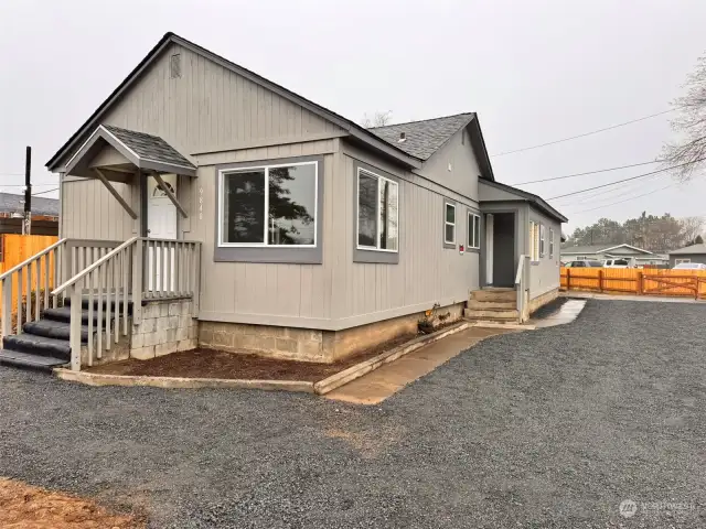 New roof, windows, doors, paint, gravel driveway