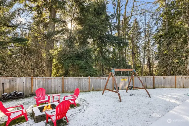 A firepit in the backyard adds to your outdoor enjoyment.