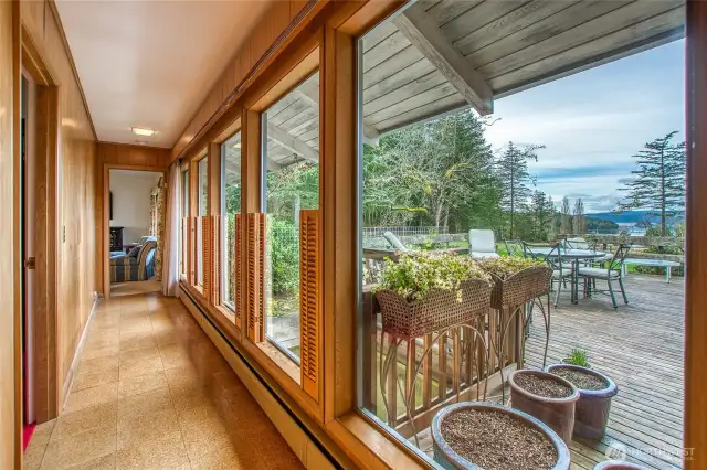The south wing of the home leads to the other two bedrooms with an incredible view of Pole Pass.