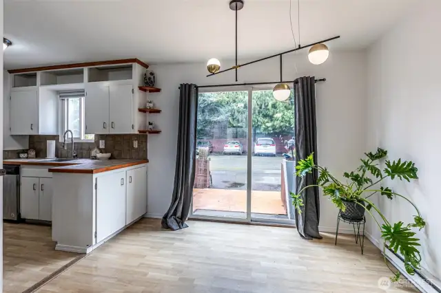 Slider door leads right to the unit's TWO assigned spaces. Convenient!