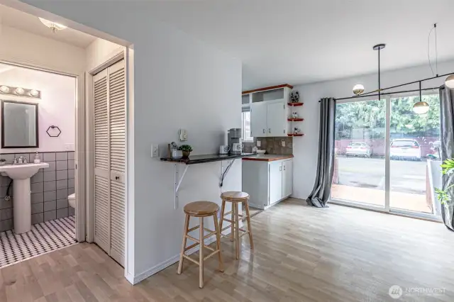 Coffee anyone? Great spot for a coffee/breakfast bar or work space!