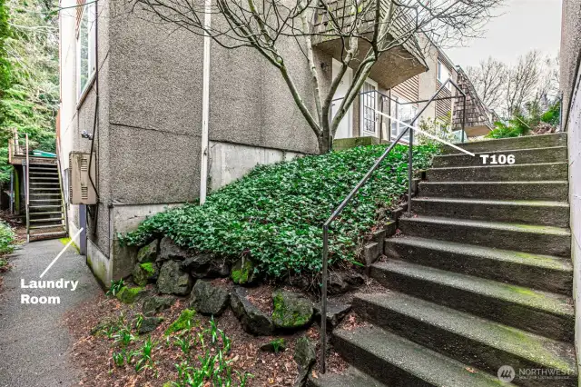 Quick laundry room access!
