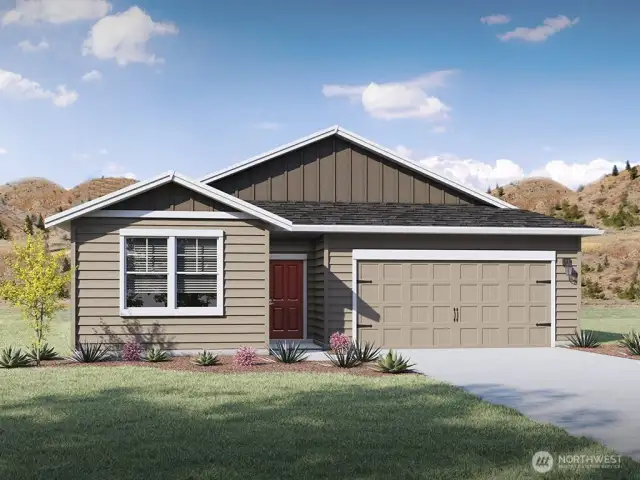 Cali Rendering - Elevation A - Colors and materials vary.