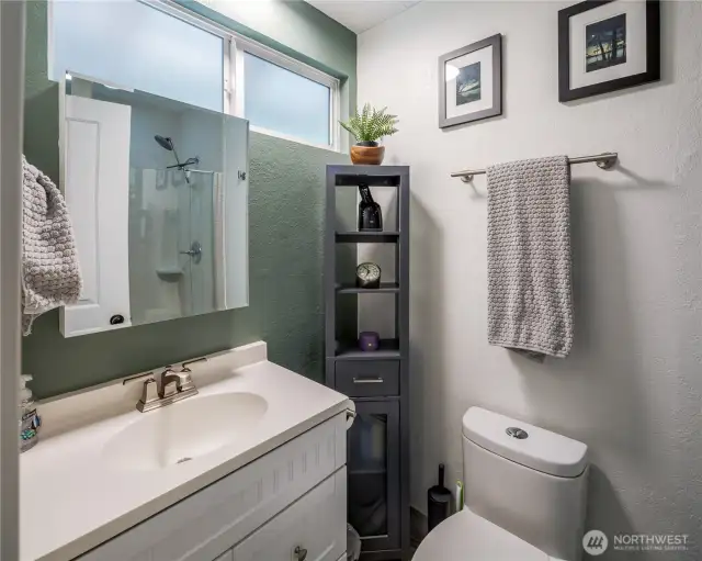 Primary bathroom with sink/shower