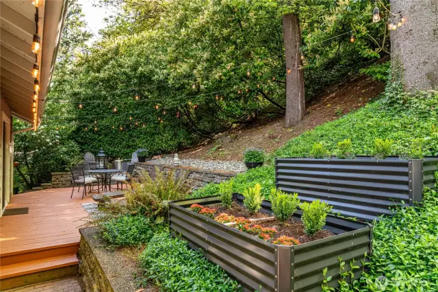 Private backyard w/2 decks & a patio
