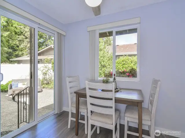Perfect intimate dining space in the kitchen.