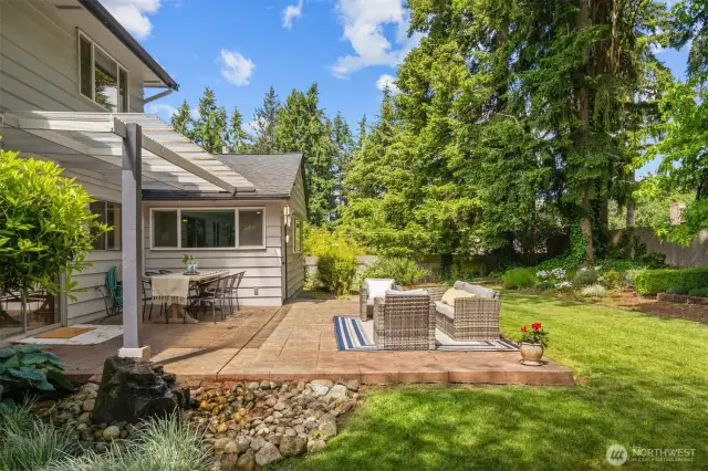 Wide patio perfect for Barbeques