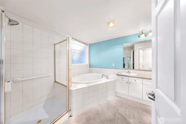 Attached primary bathroom