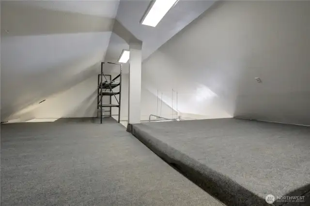 Large loft above the garage. Lots of storage