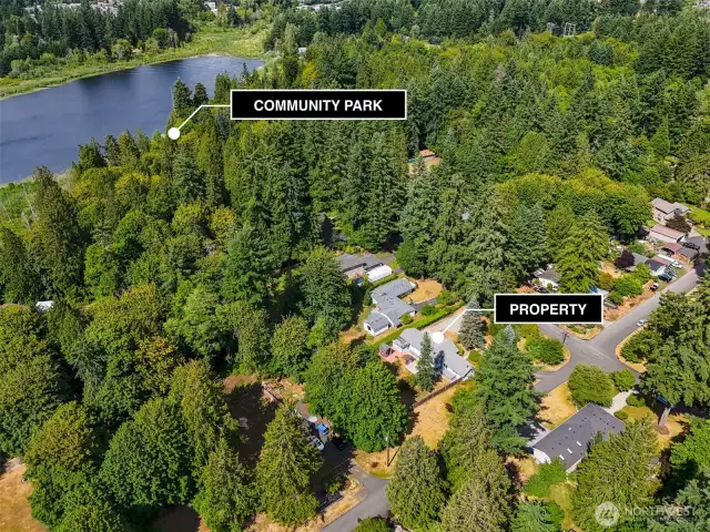 View showing proximity to private community access to Trosper Lake.