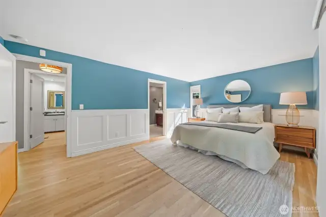 Welcome to the Primary Suite Retreat, a spacious and serene space. Featuring a private deck and is filled with natural light, creating a calming escape.