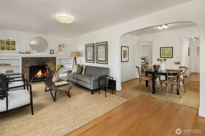 Refinished wood floors throughout top floor.