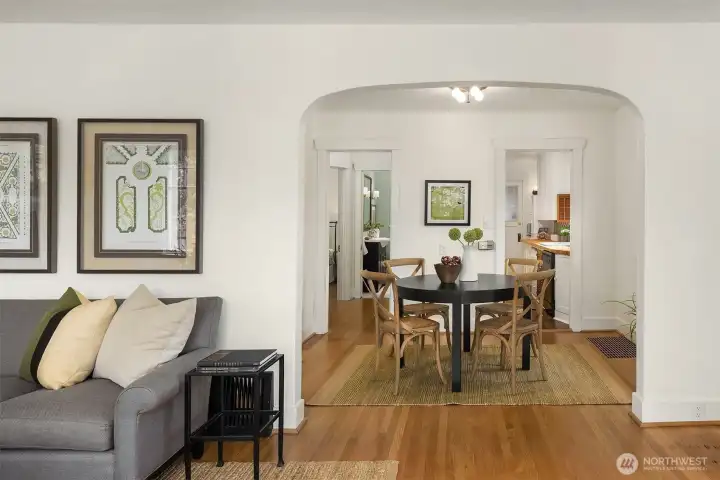From the living room to the dining room.